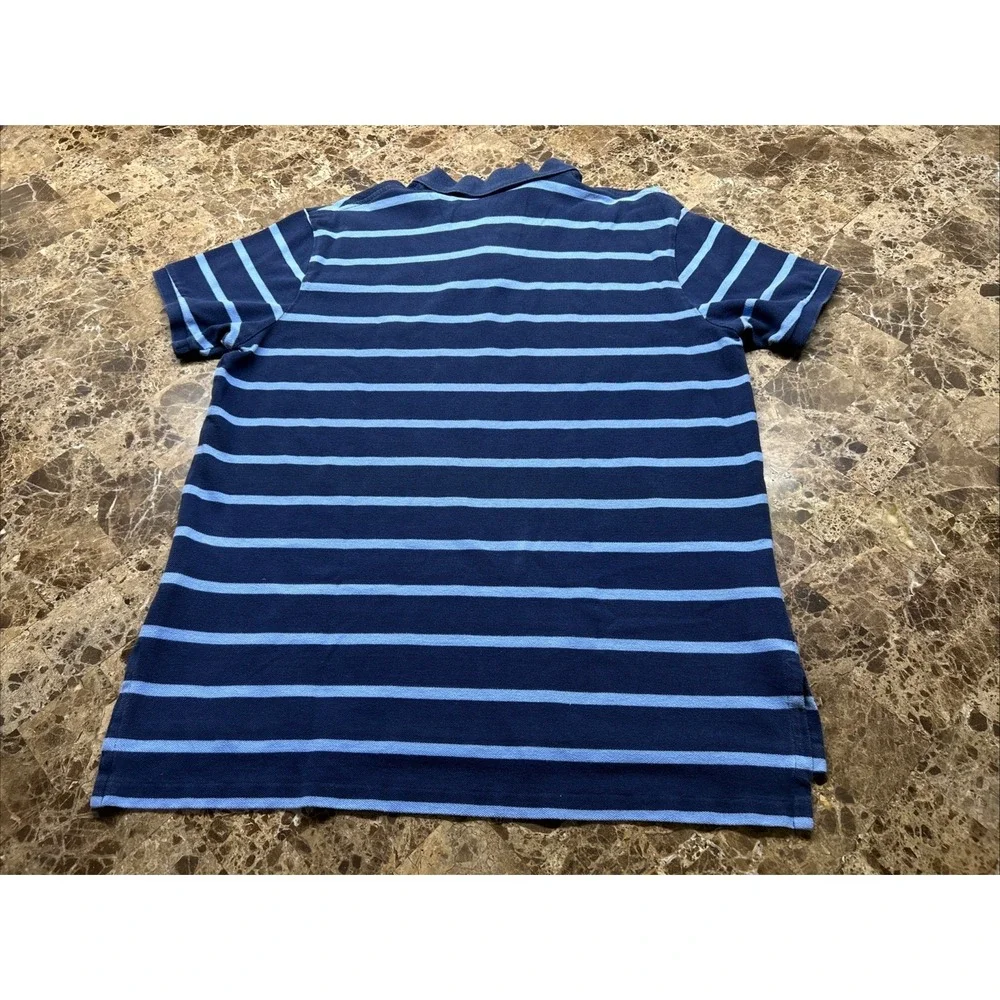 POLO by Ralph Lauren Mens Polo Shirt XL Blue Striped Short Sleeve